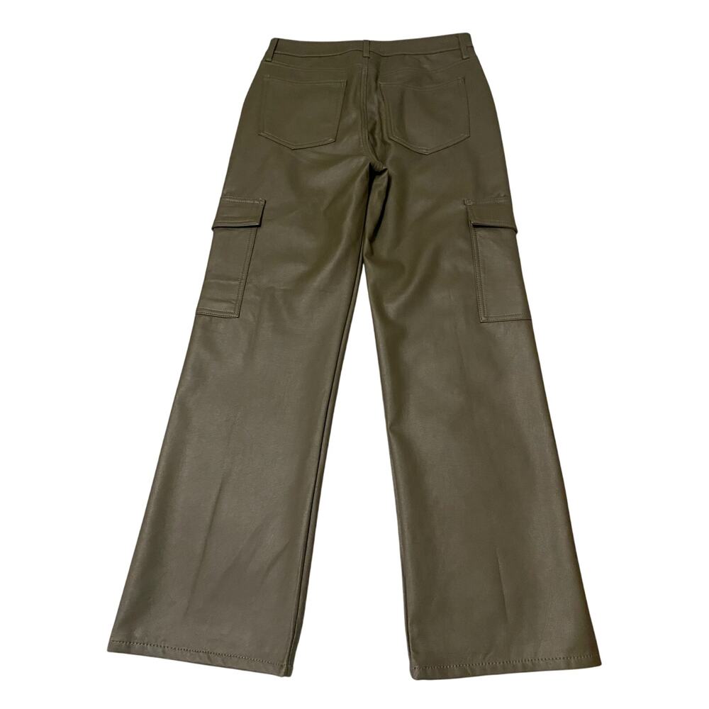 Retro '90s Green Faux Leather Classic Cargo Pants – Bold Throwback NWT